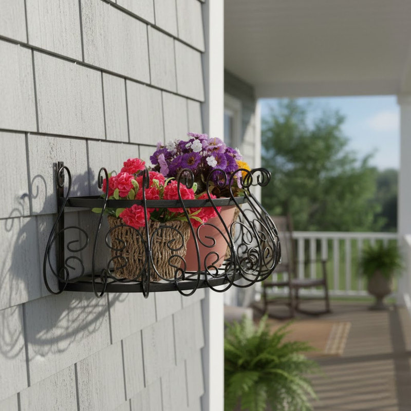 Winston Porter Scrollwork Metal Wall Planter & Reviews | Wayfair